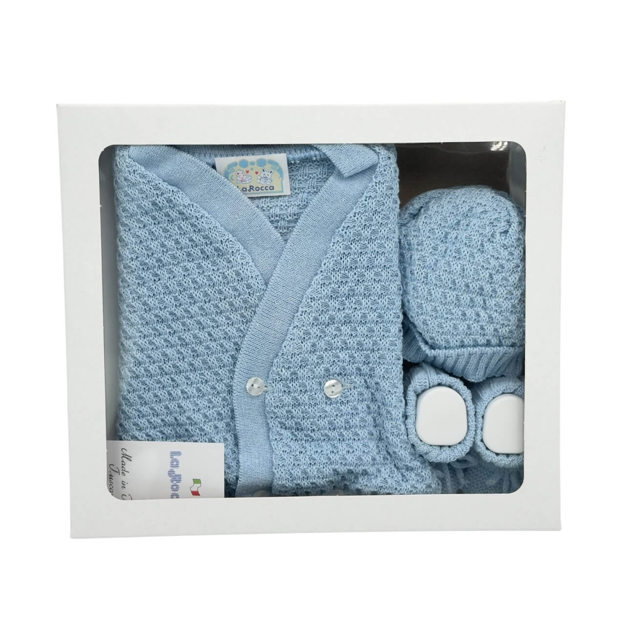 Set Golfino+Scarpette+Cappello in Cotone 0/6 Mesi