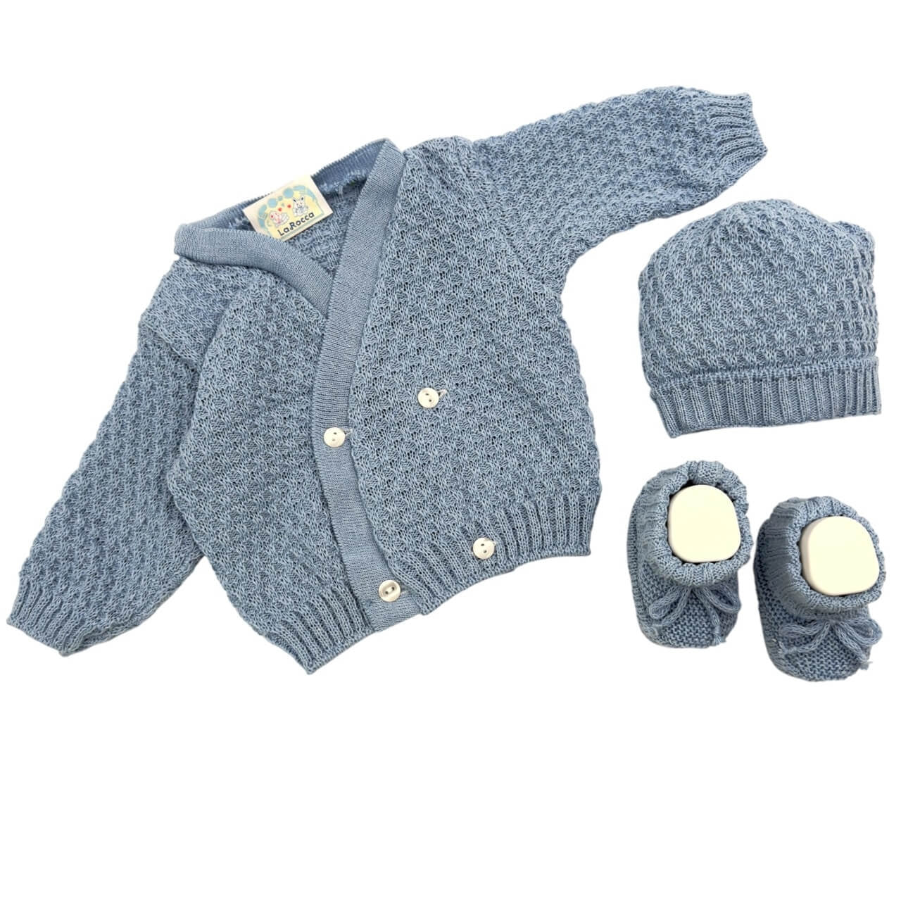 Set Golfino+Scarpette+Cappello in Cotone 0/6 Mesi