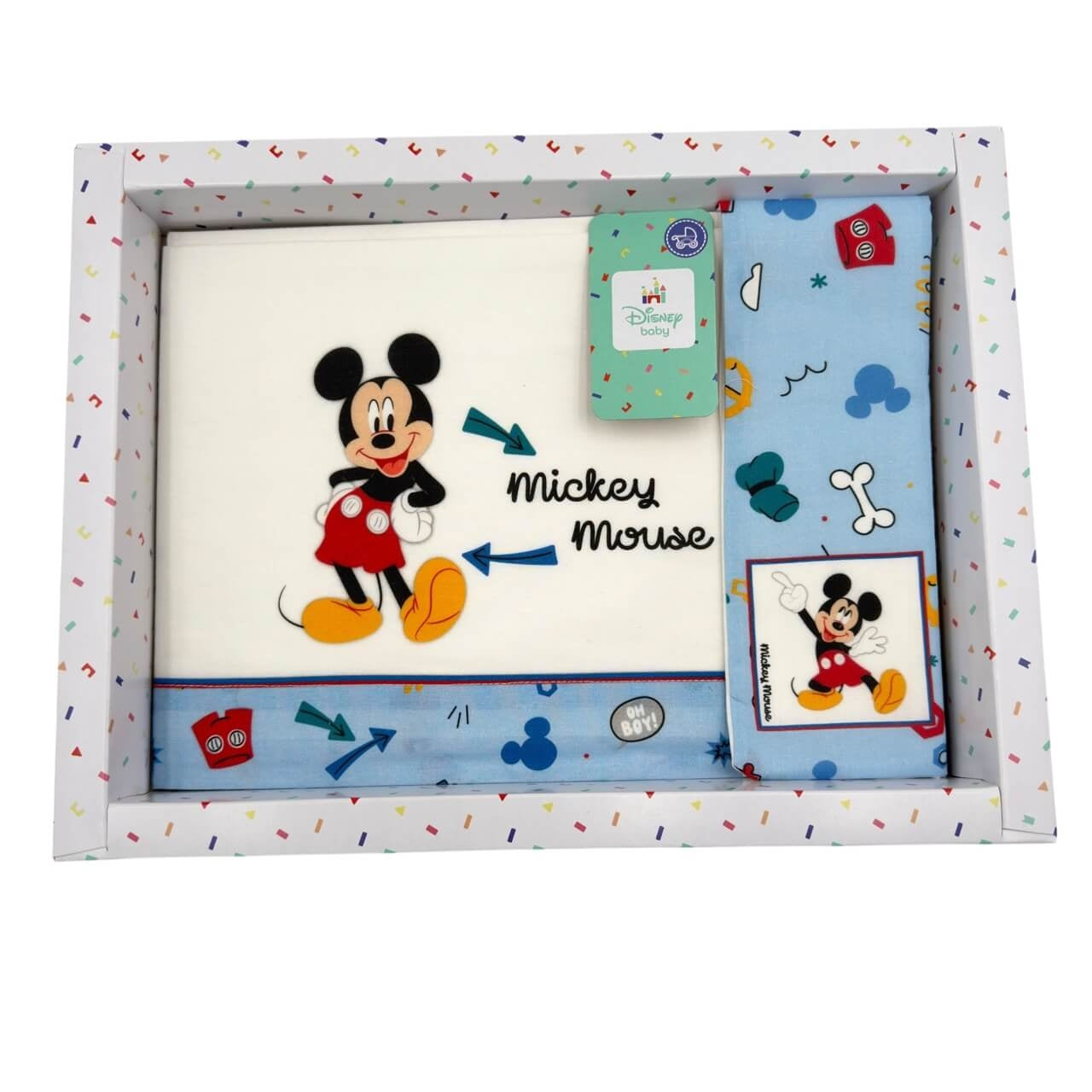 Kompletter Mickey Mouse Disney Kinderwagen, 100 % Baumwolle