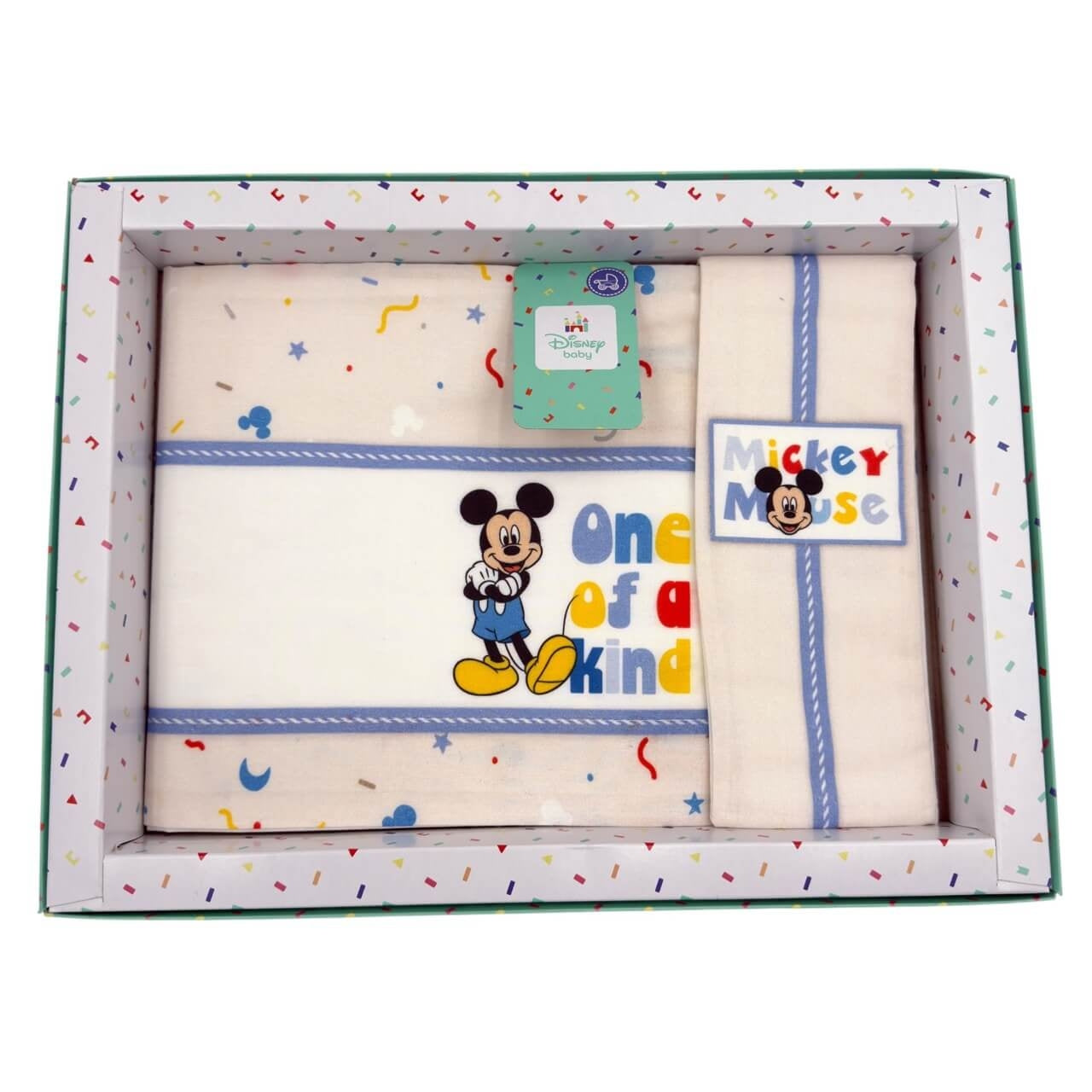 Completo Carrozzina Mickey Mouse Disney 100% Cotone