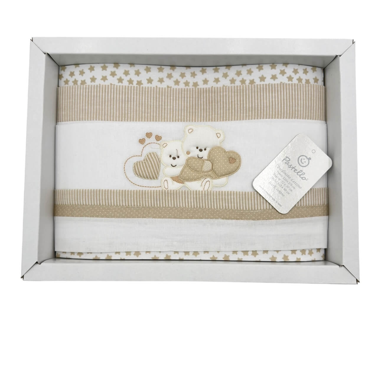 Pastellfarbenes Kinderbett/Kinderbett-Set aus 100 % Baumwolle