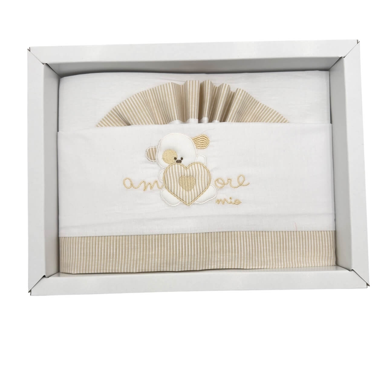 Pastellfarbenes Kinderbett/Kinderbett-Set aus 100 % Baumwolle