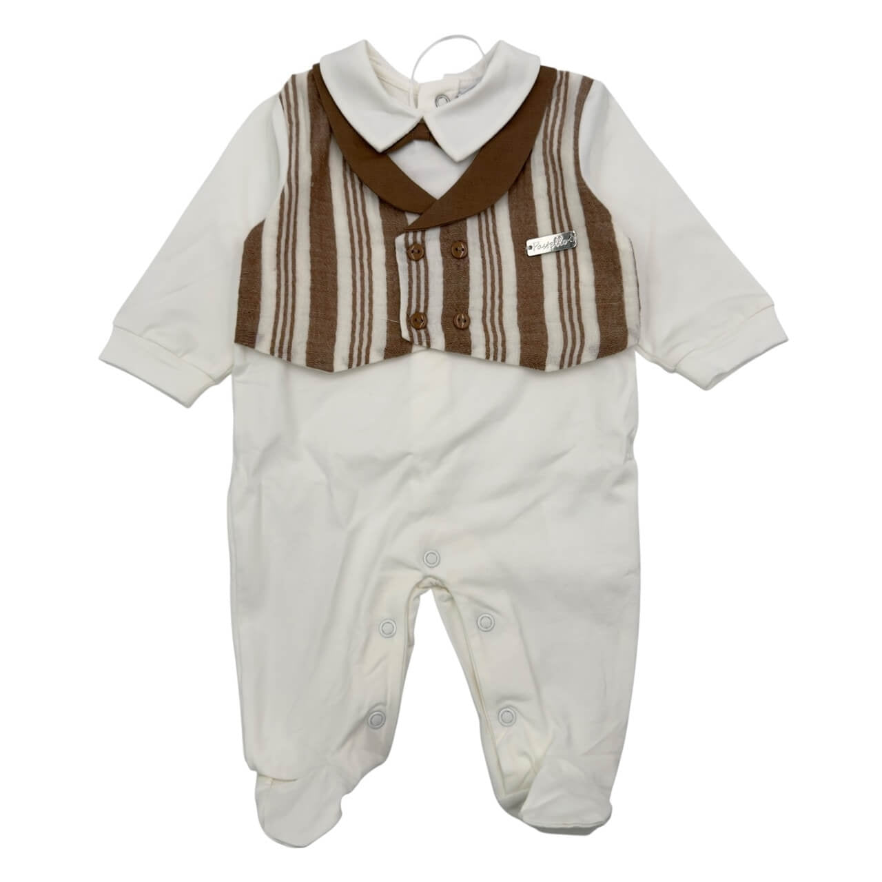 Pastellfarbener Baby-Strampler aus Baumwolle