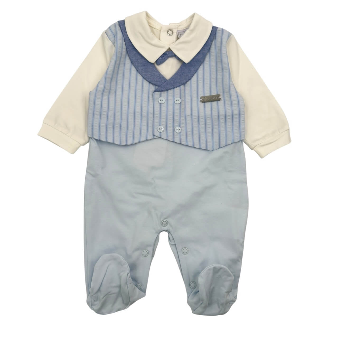 Pastellfarbener Baby-Strampler aus Baumwolle