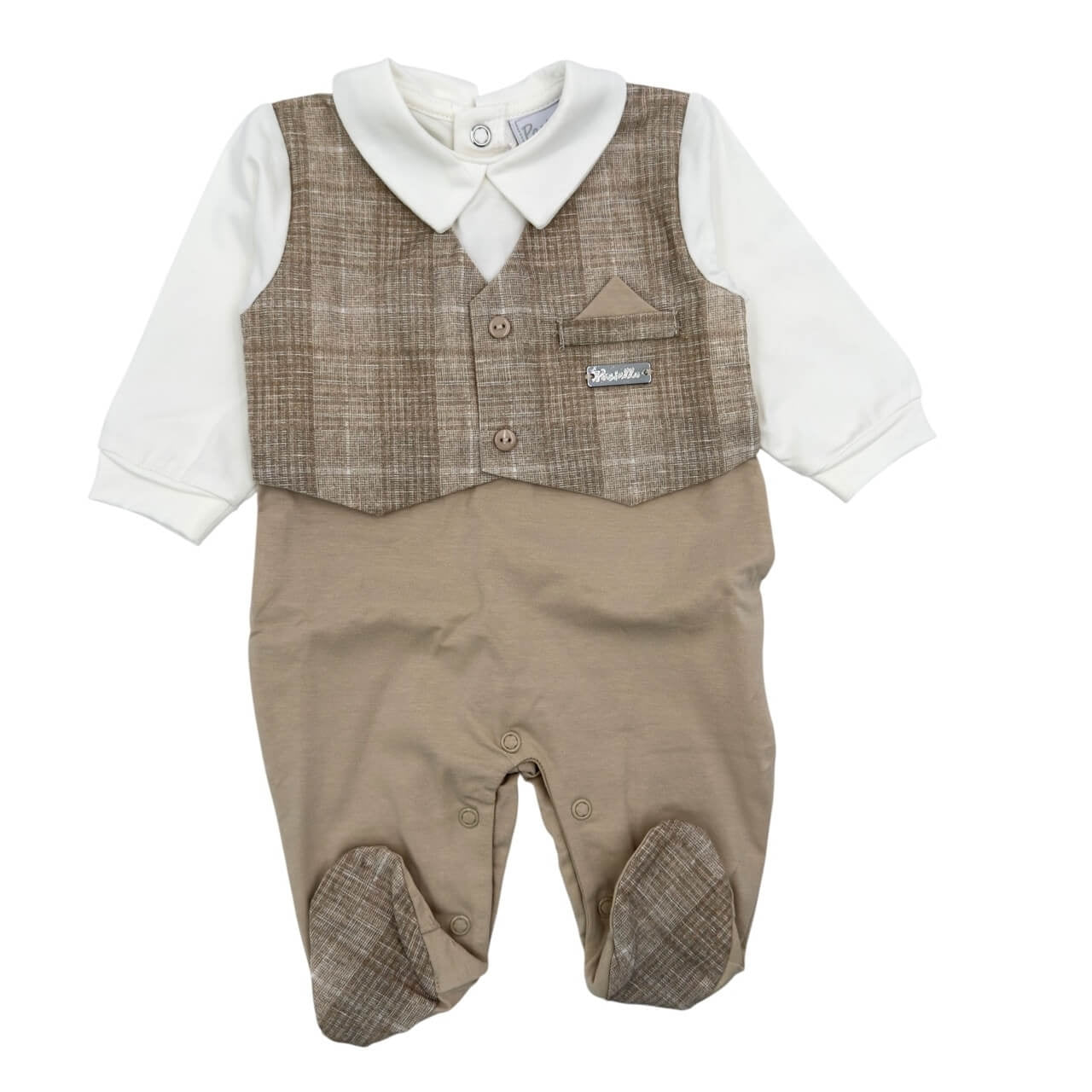 Pastellfarbener Baby-Strampler aus Baumwolle