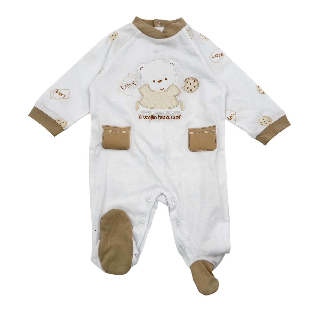 Pastellfarbener Baby-Strampler aus Baumwolle