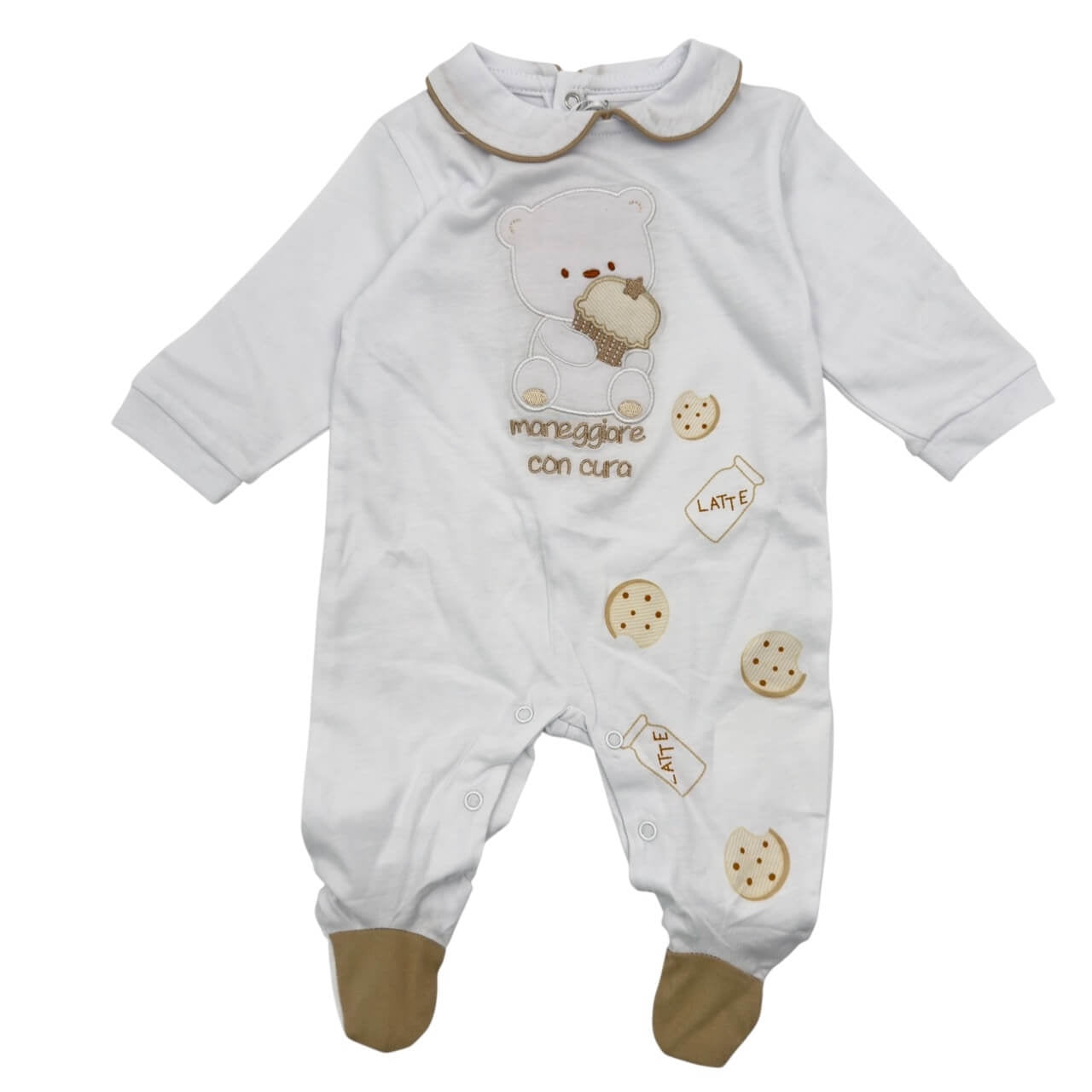 Pastellfarbener Baby-Strampler aus Baumwolle