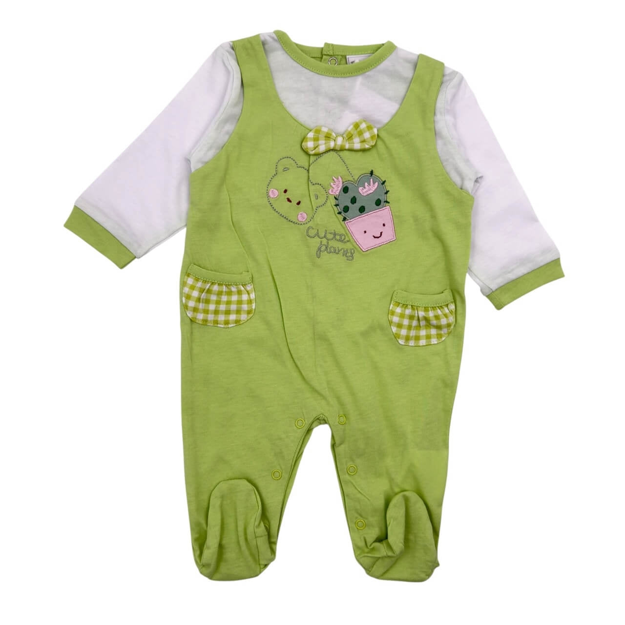 Pastellfarbener Baby-Strampler aus Baumwolle