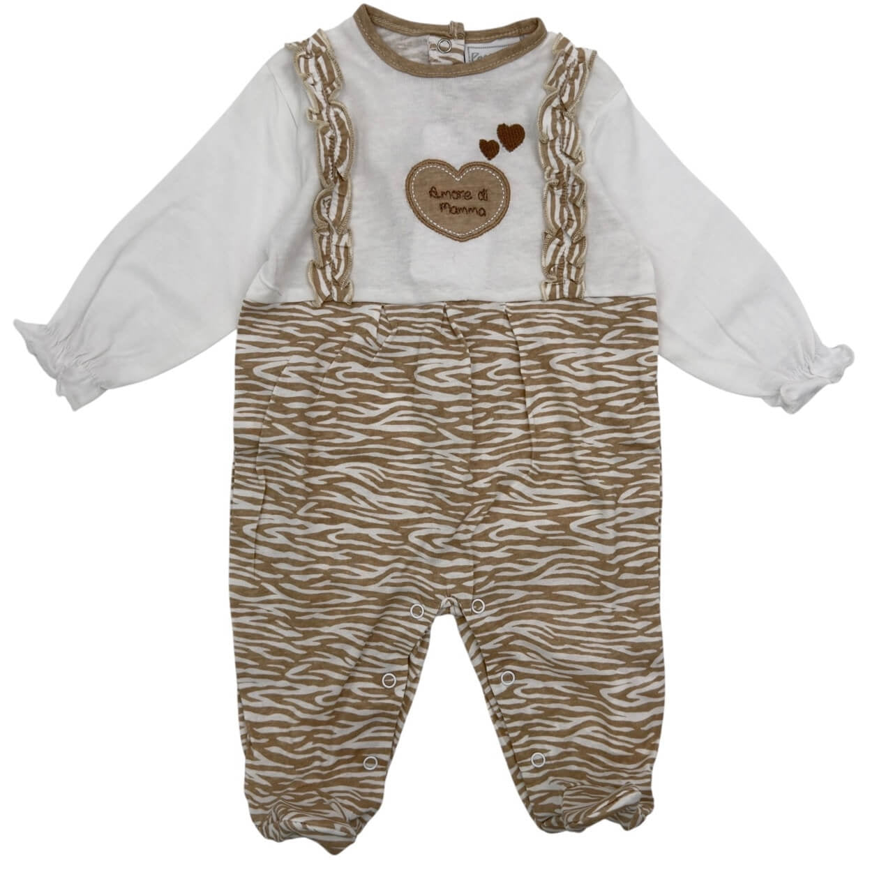 Pastellfarbener Baby-Strampler aus Baumwolle