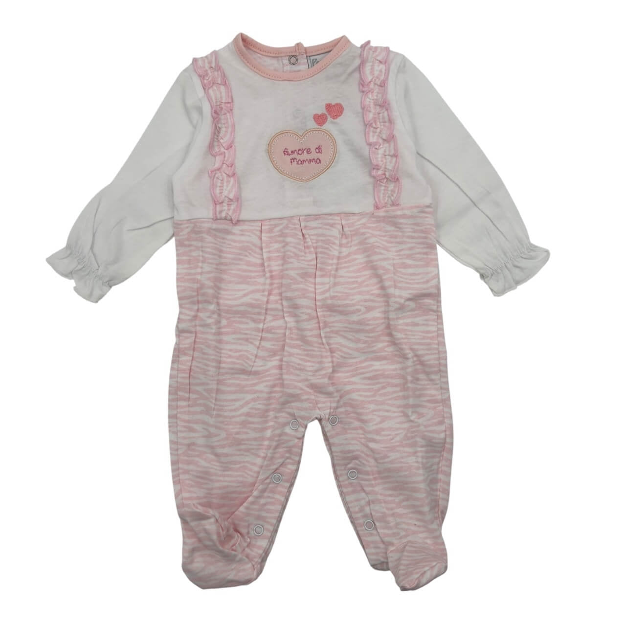 Pastellfarbener Baby-Strampler aus Baumwolle