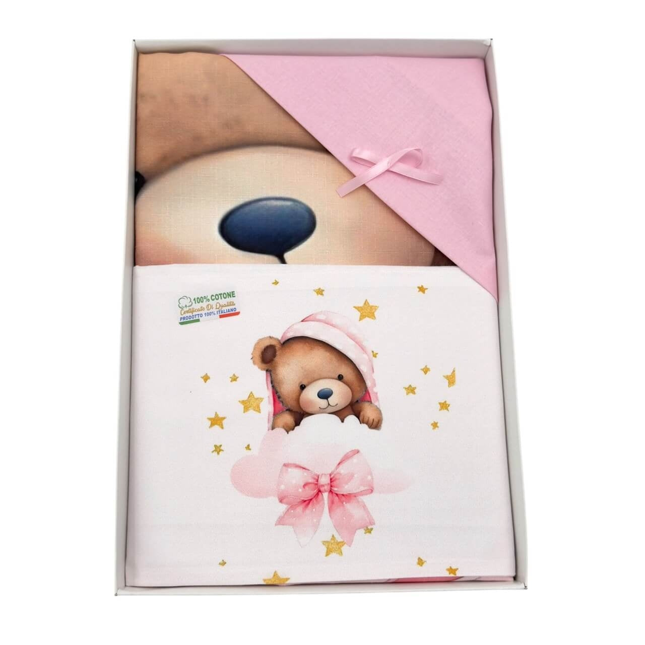 Digitales Bettwäscheset + Baumwolldecke für Babybett