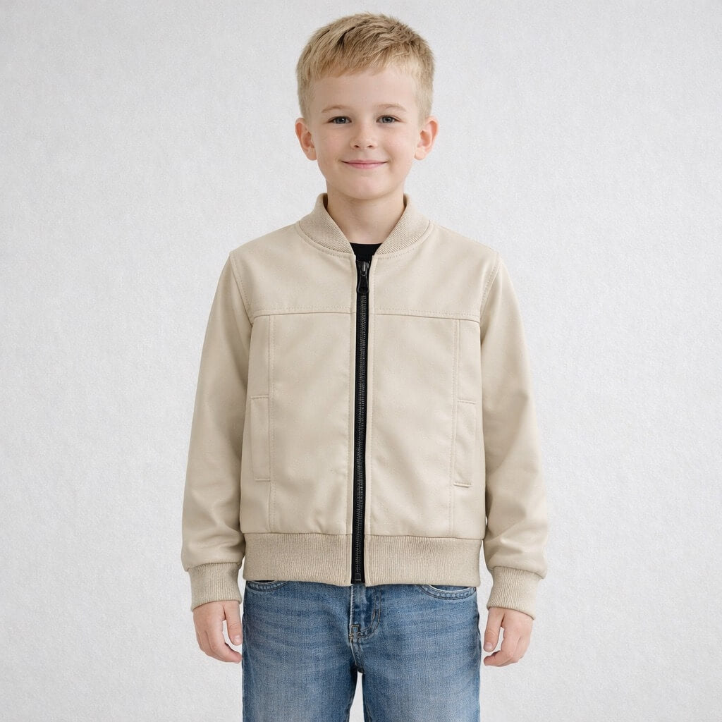 Jacke aus Kunstleder für Jungen