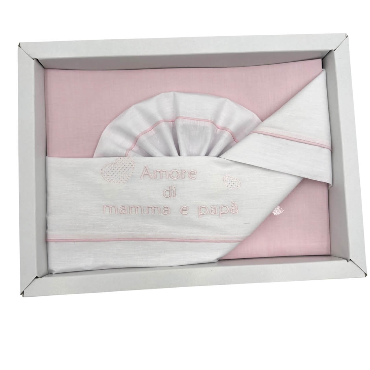 Pastellfarbenes Kinderwagen-Set aus 100 % Baumwolle