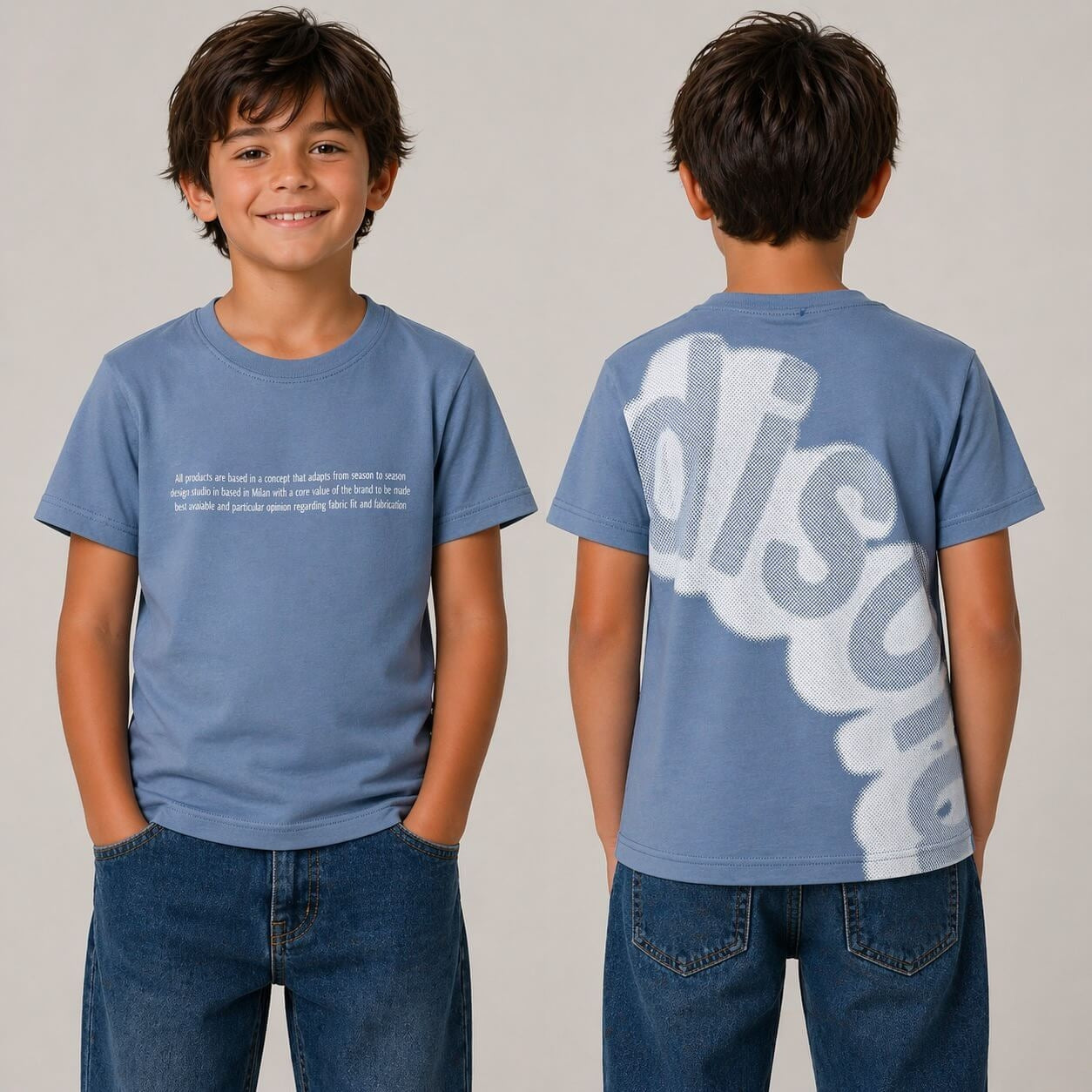 Bedrucktes T-Shirt für Babys, Vorder- und Rückseite