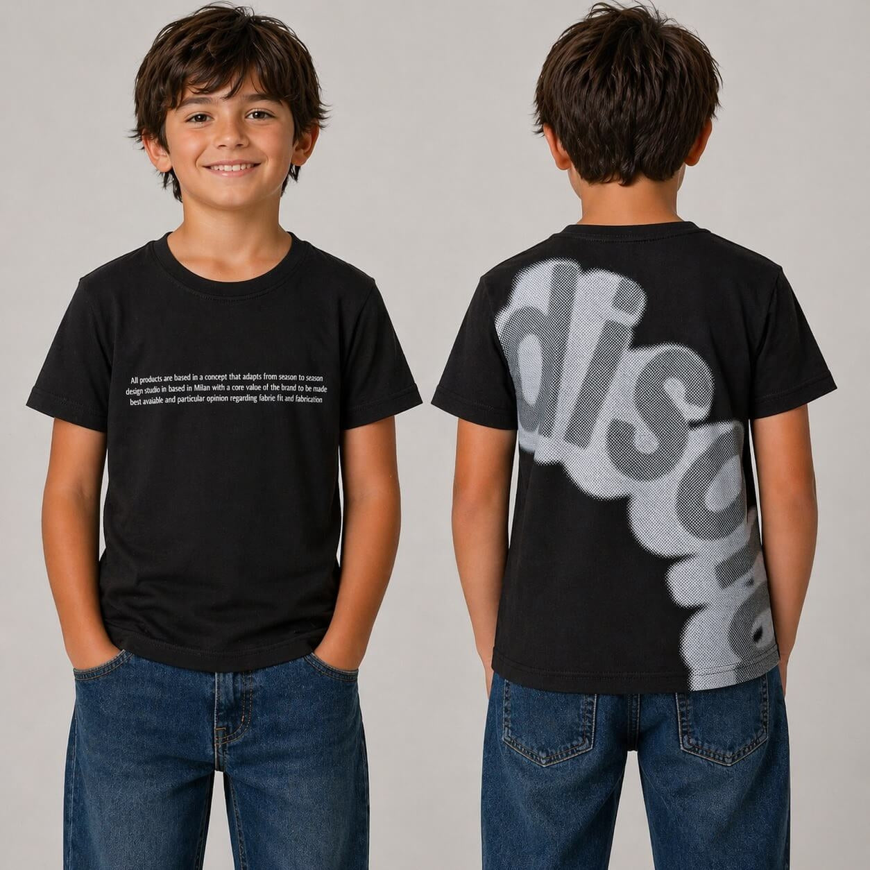 Bedrucktes T-Shirt für Babys, Vorder- und Rückseite