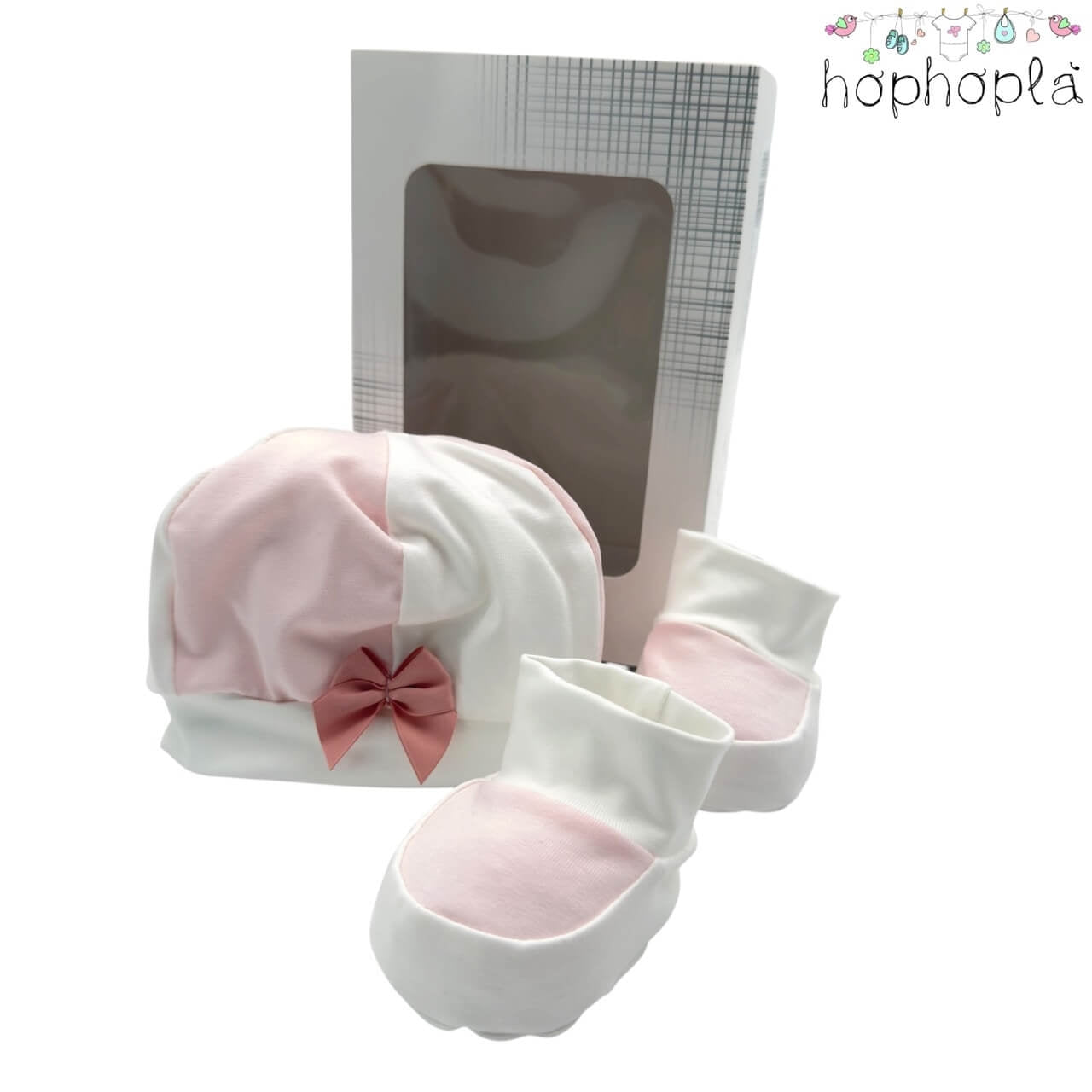 Set Mütze + Schuhe aus Baumwolle HopHoplà Olivia
