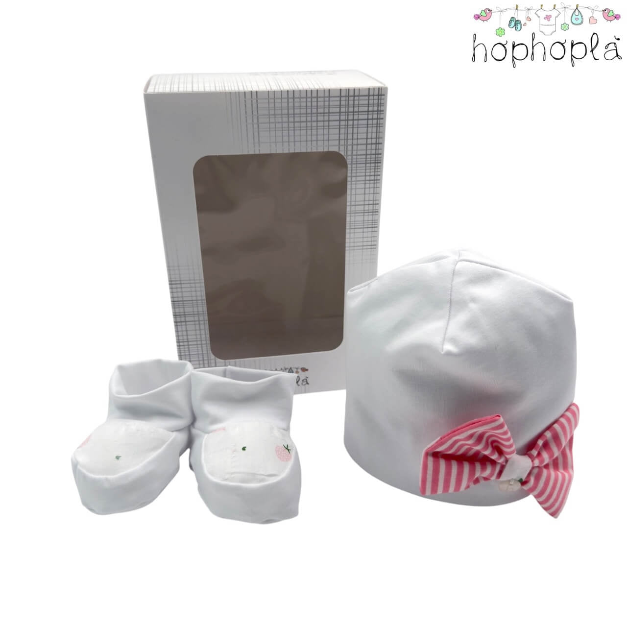 Set Mütze + Schuhe aus Baumwolle HopHoplà Lily