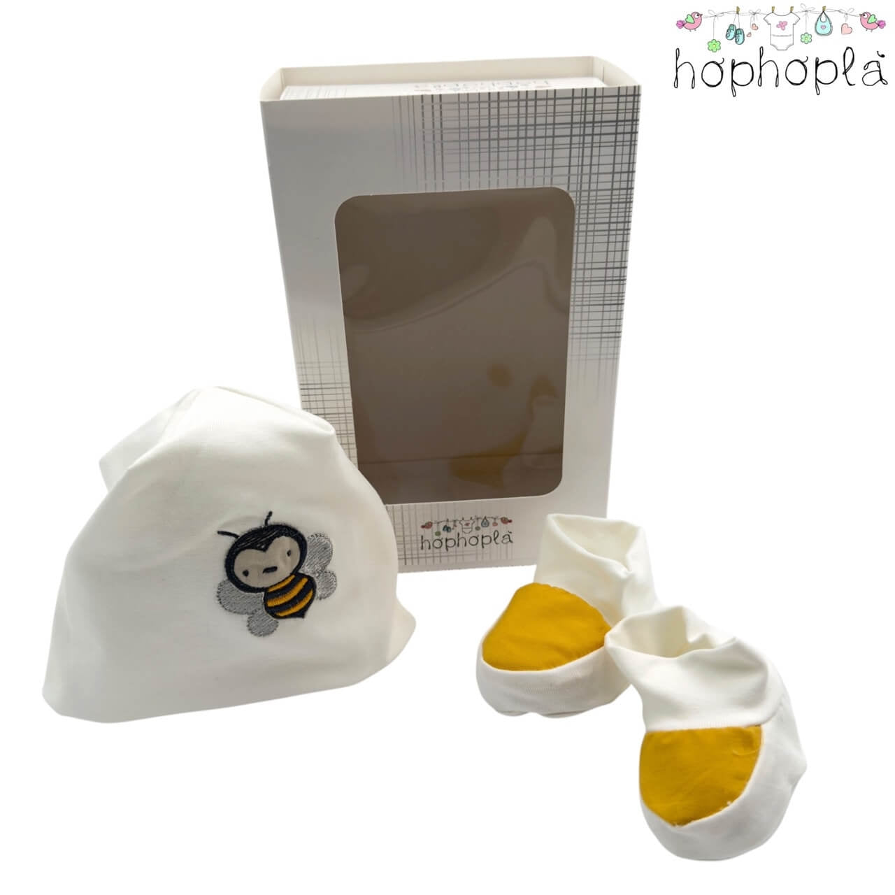 Set Mütze + Schuhe aus Baumwolle HopHoplà Charlotte