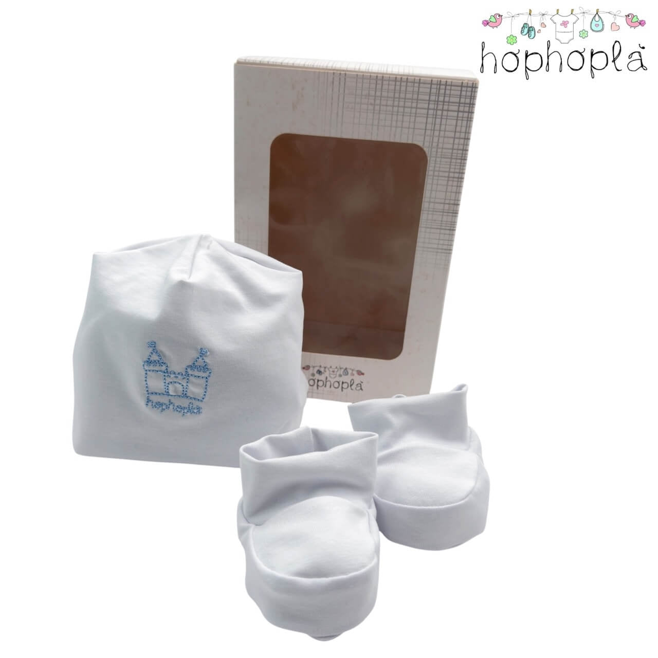 Set Mütze + Schuhe aus Baumwolle HopHoplà Ettore