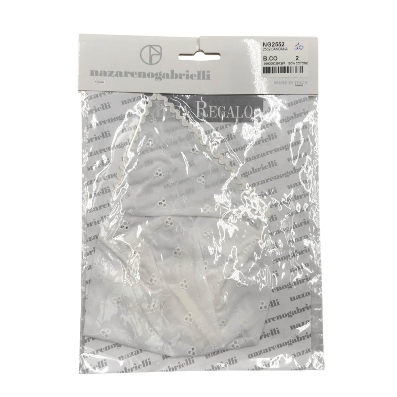 Bandana Sangallo neonata 100% Cotone