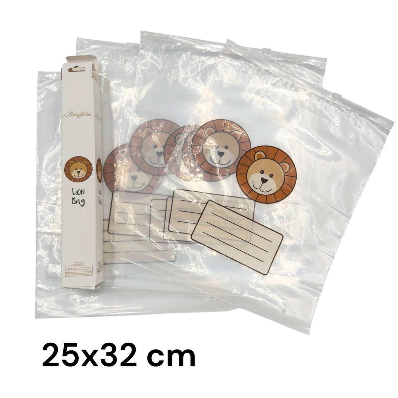5 Sacchetti Trasparenti per corredino 25x32 cm