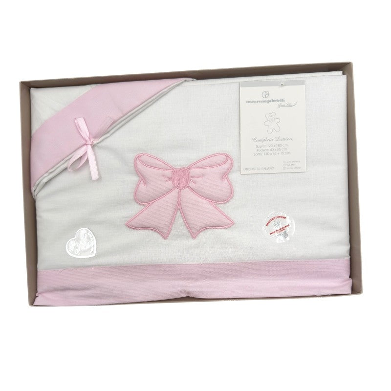 Completo Culla/Lettino Fiocco 100% Cotone