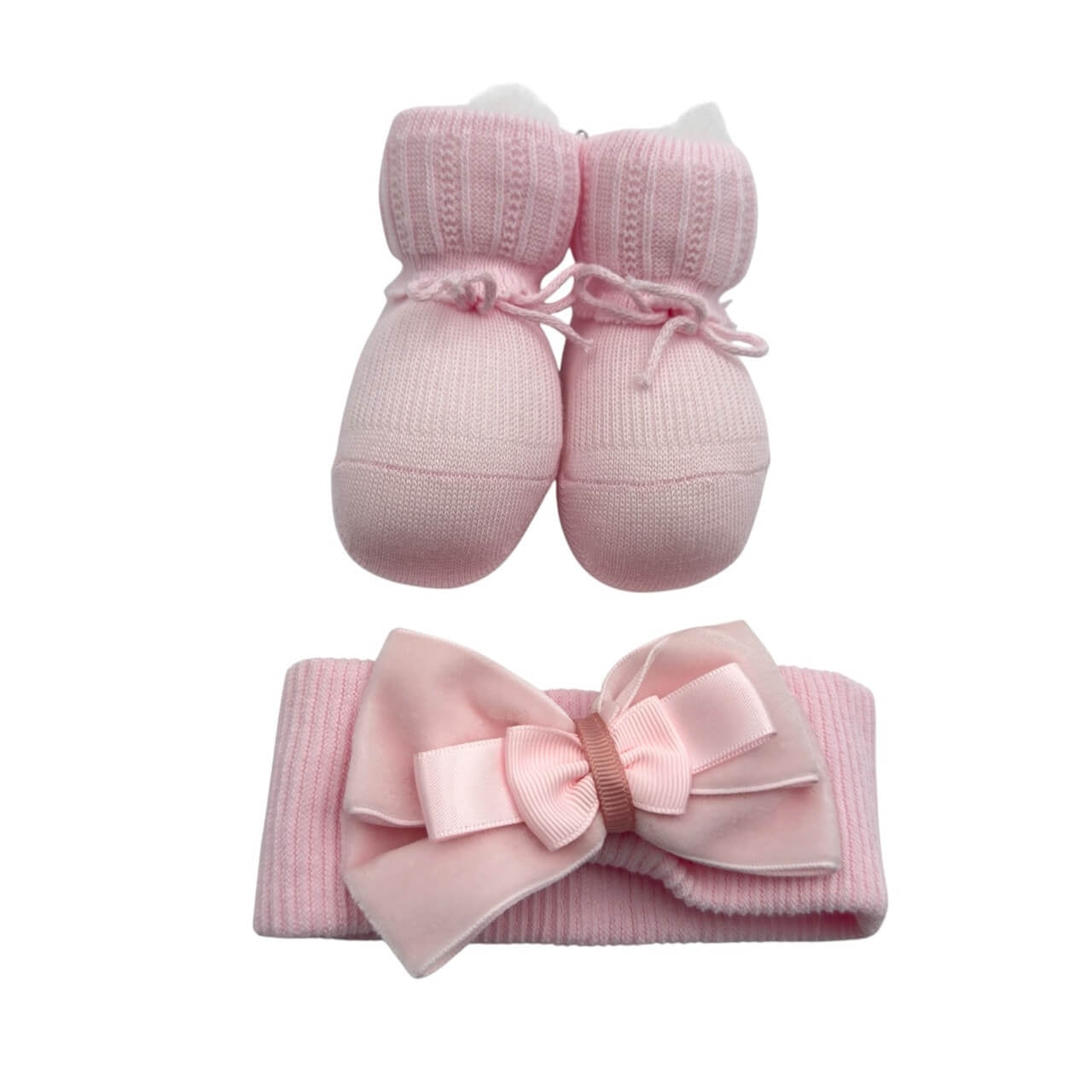 Set Scarpine + Fascia Neonata in Caldo cotone