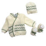 Set Golfino+Scarpette+Cappello in Misto Lana 0/6 Mesi