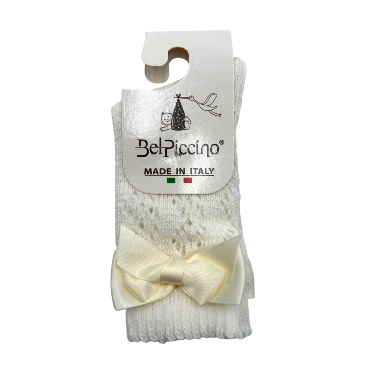 Calzino traforato con fiocco in Caldo Cotone - Bel Piccino