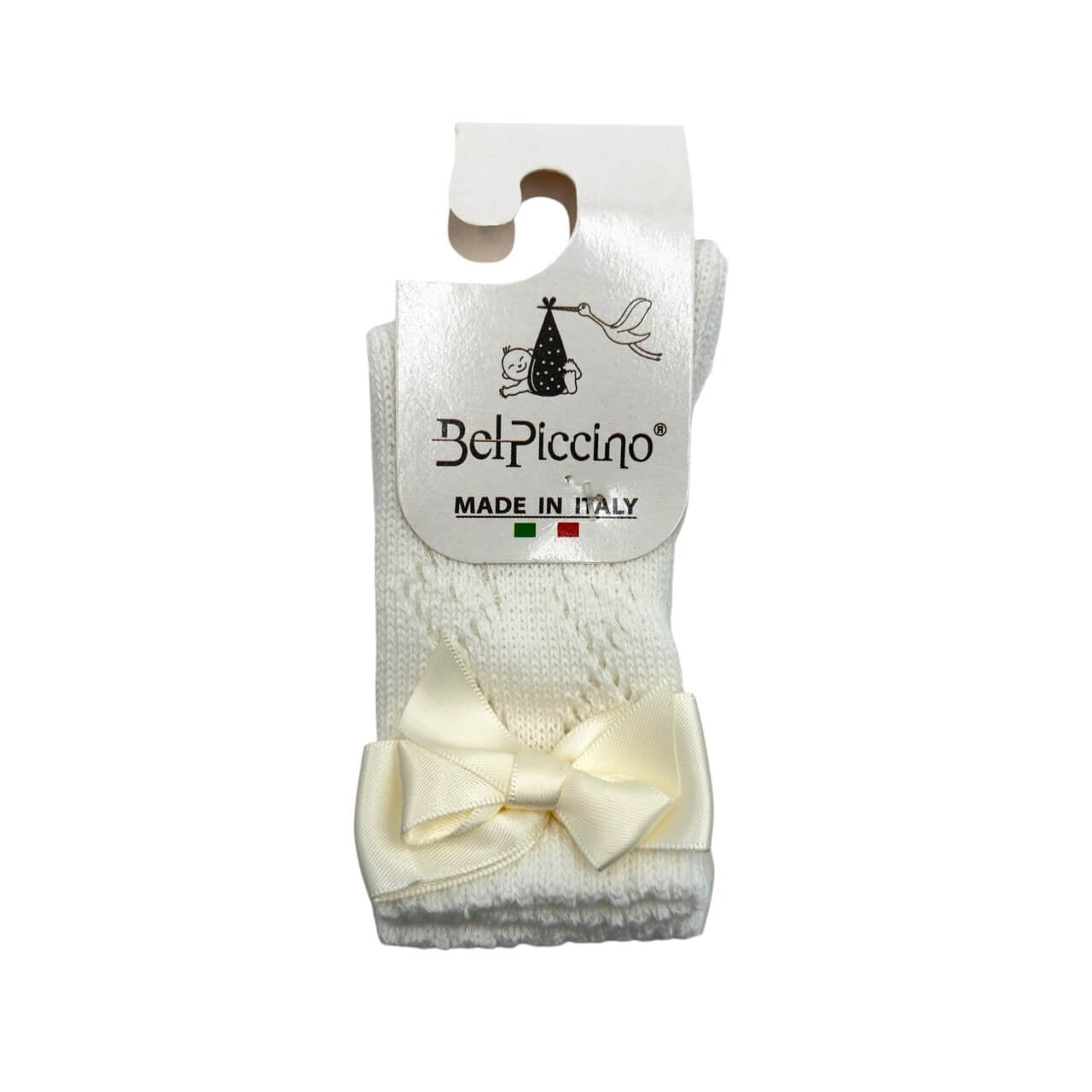 Calzino traforato con fiocco in Caldo Cotone - Bel Piccino