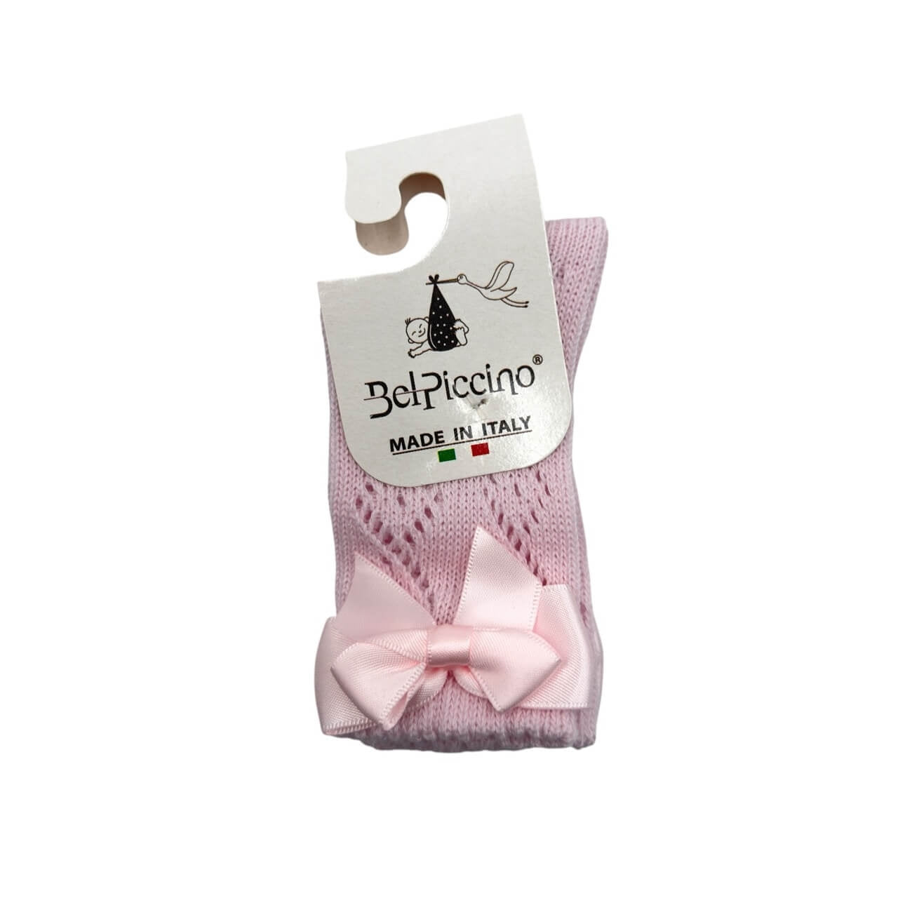 Calzino traforato con fiocco in Caldo Cotone - Bel Piccino