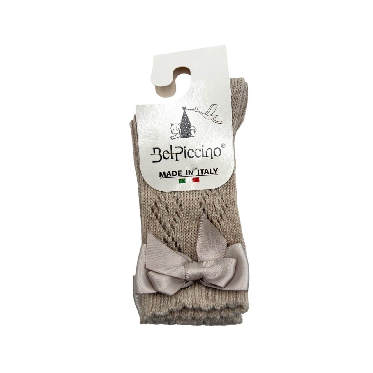 Calzino traforato con fiocco in Caldo Cotone - Bel Piccino
