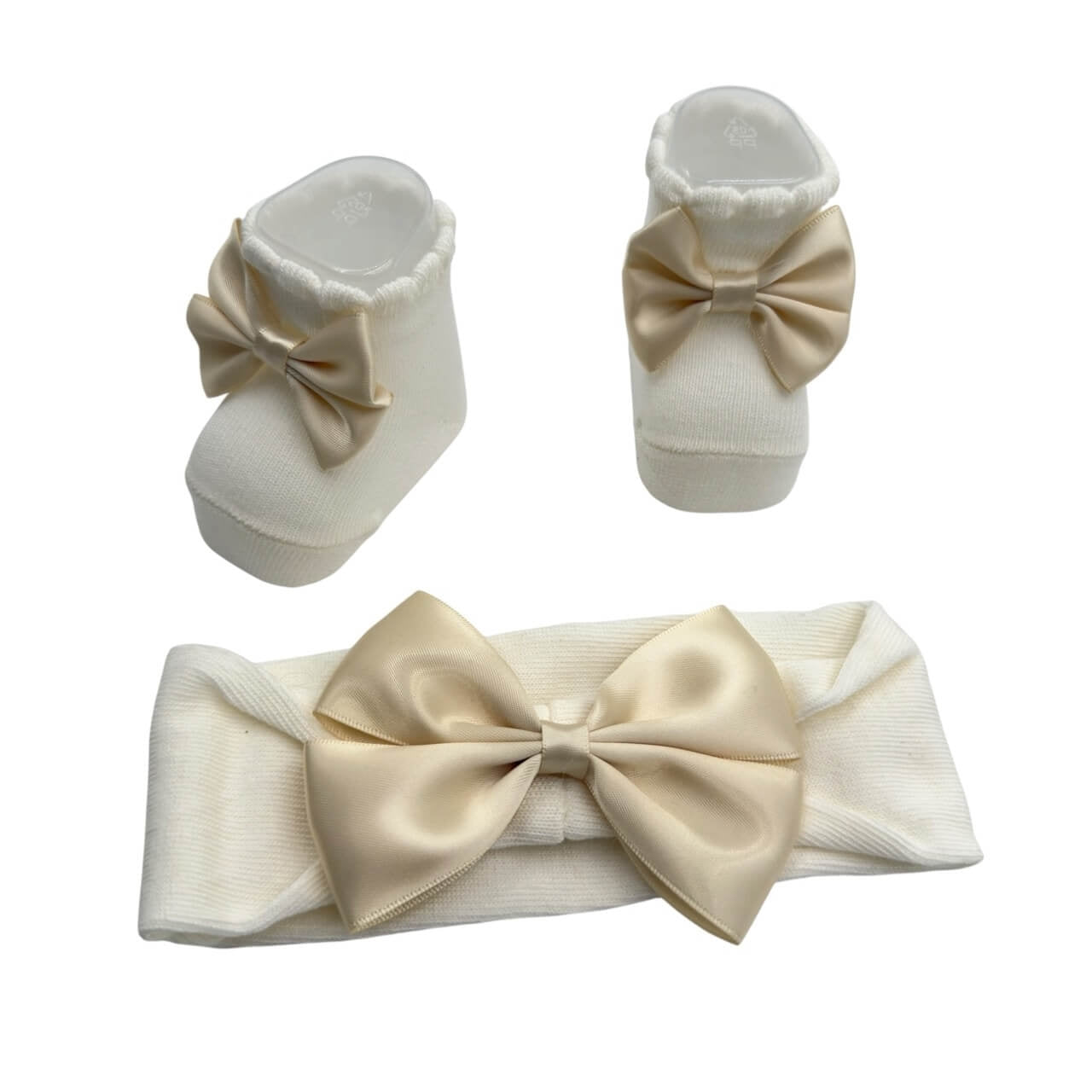 Babyschuhe + Stirnband-Set aus warmer Baumwolle