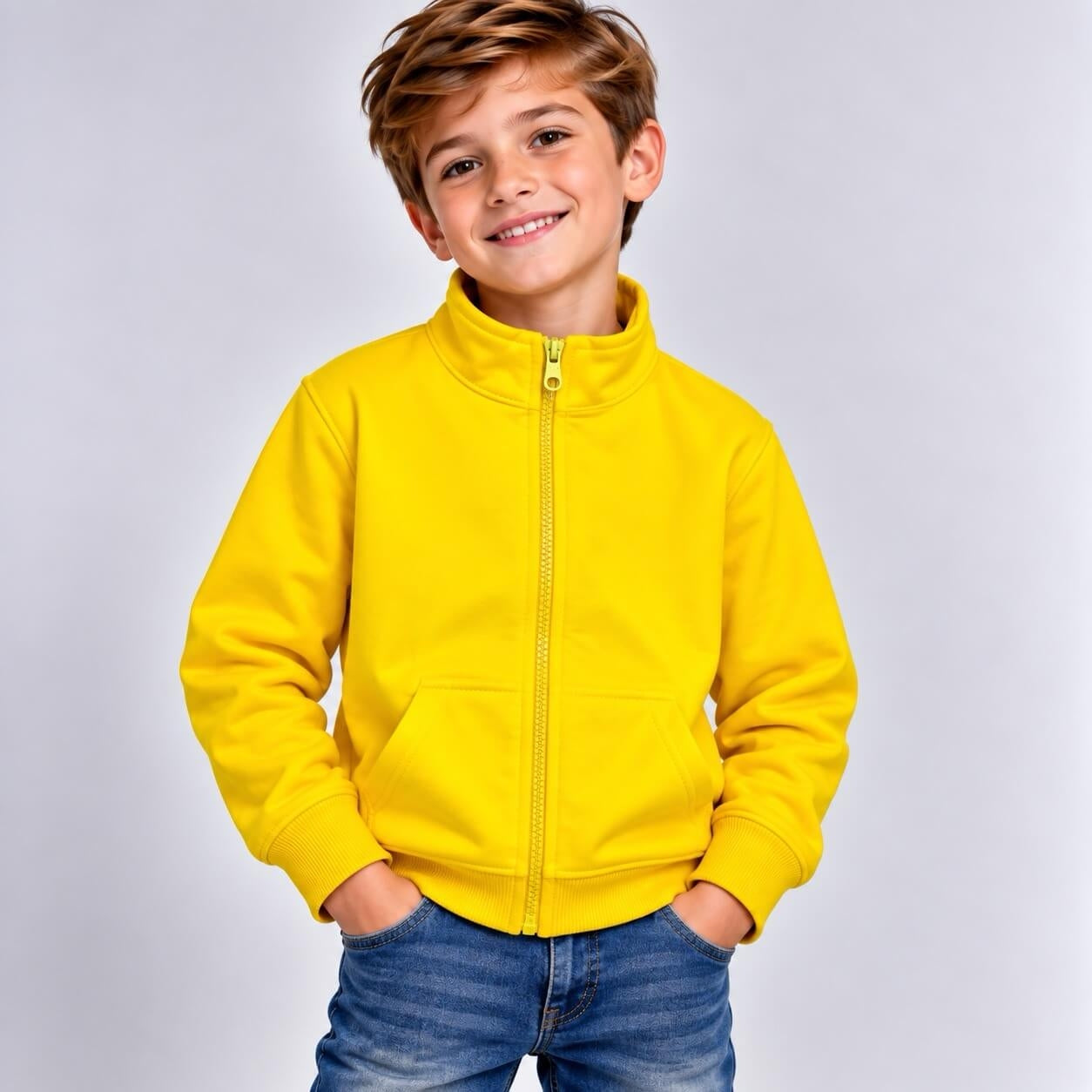 Gelbes Winter-Sweatshirt