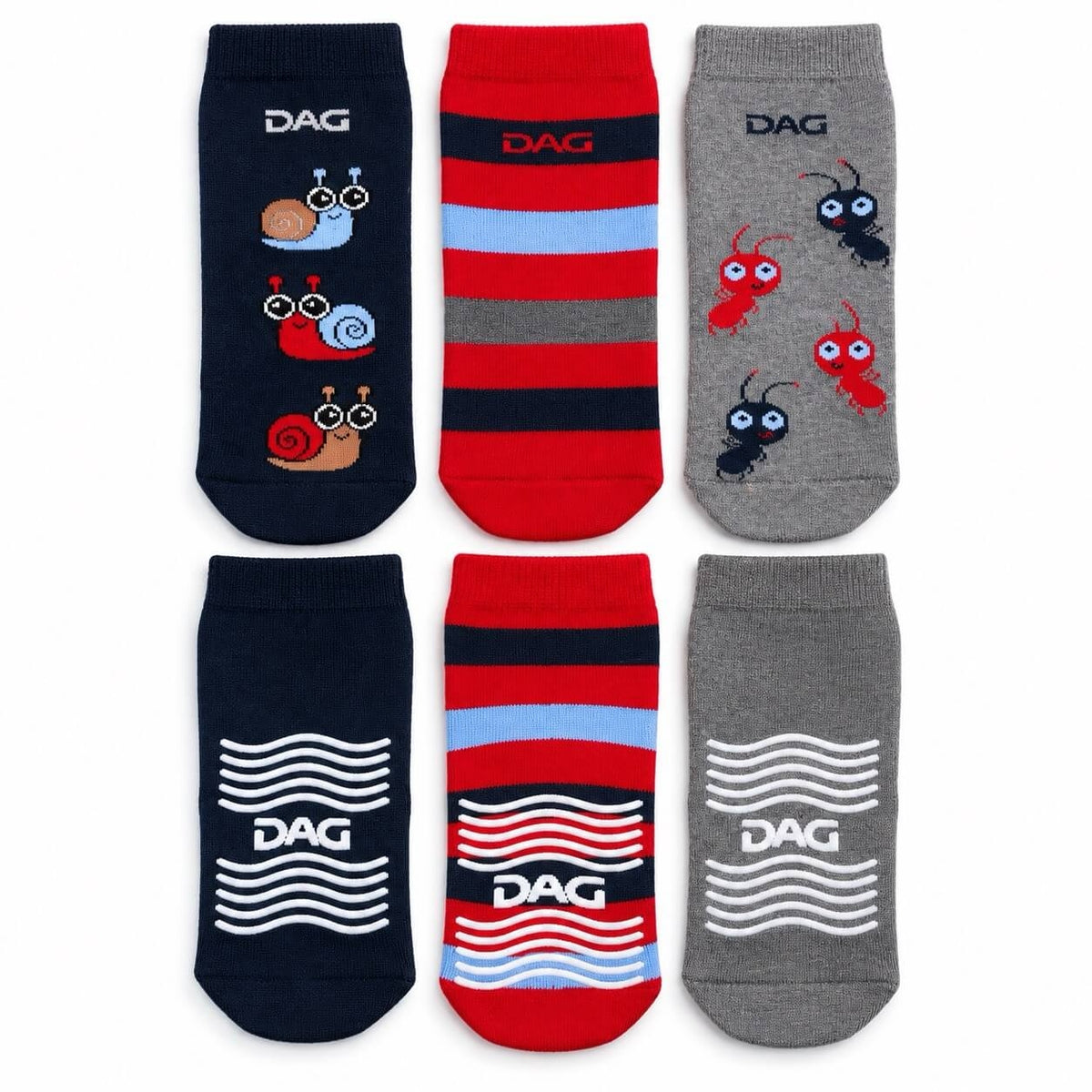 3 warme, rutschfeste Baumwollsocken für Neugeborene