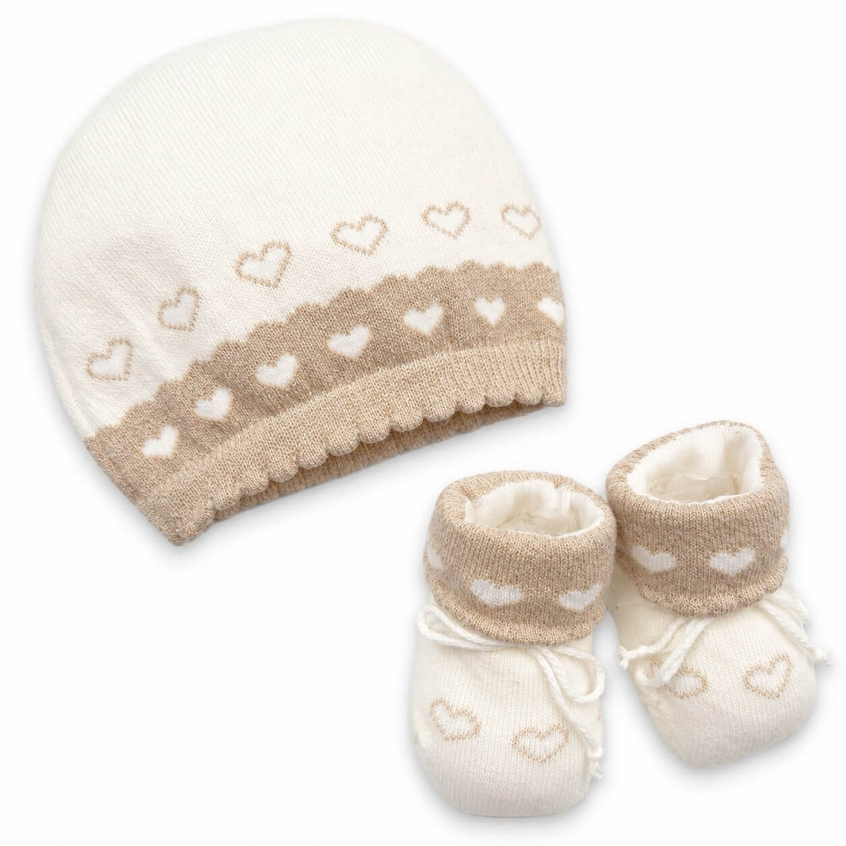Set Cappello + scarpe in Caldo Cotone 0/6 Mesi