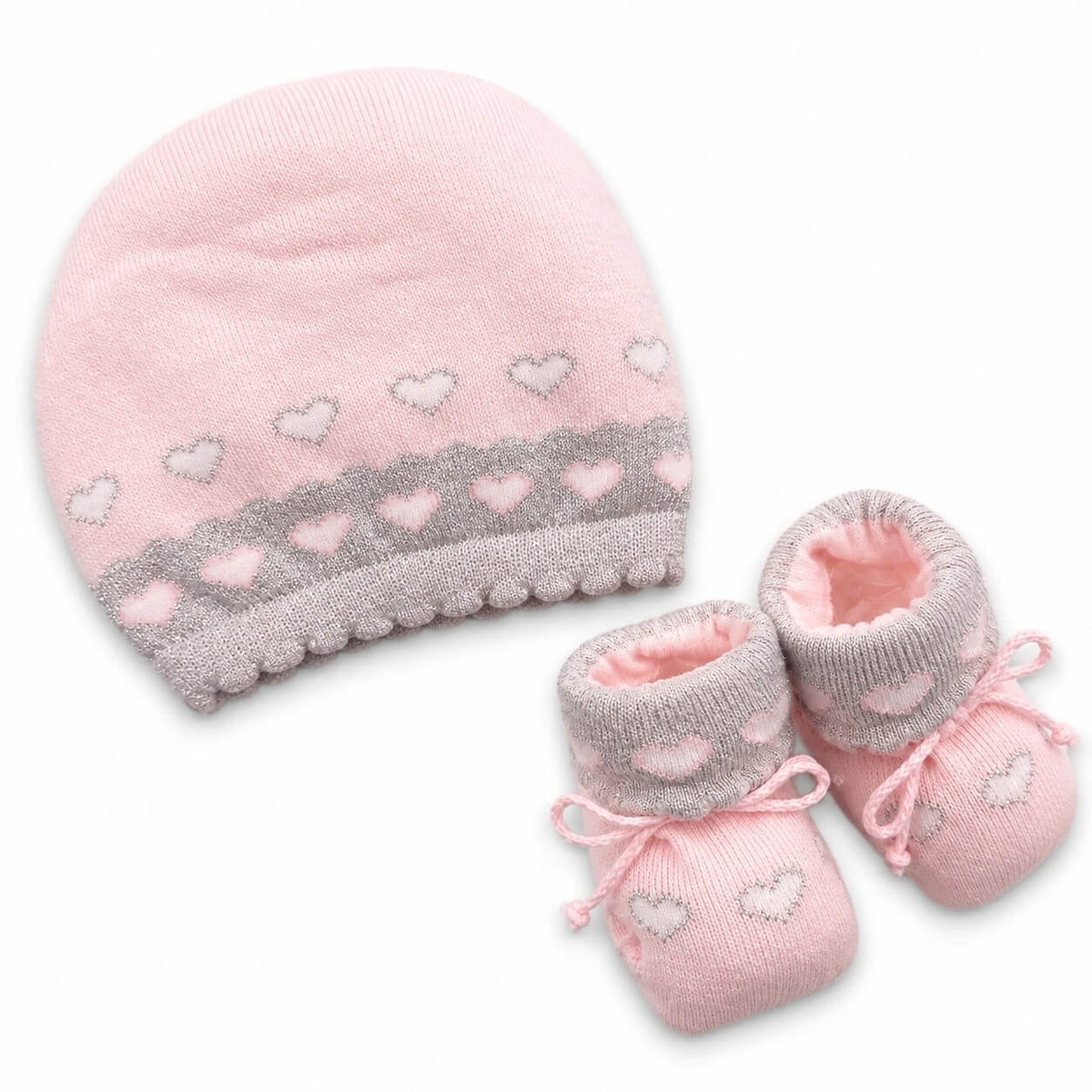 Set Cappello + scarpe in Caldo Cotone 0/6 Mesi