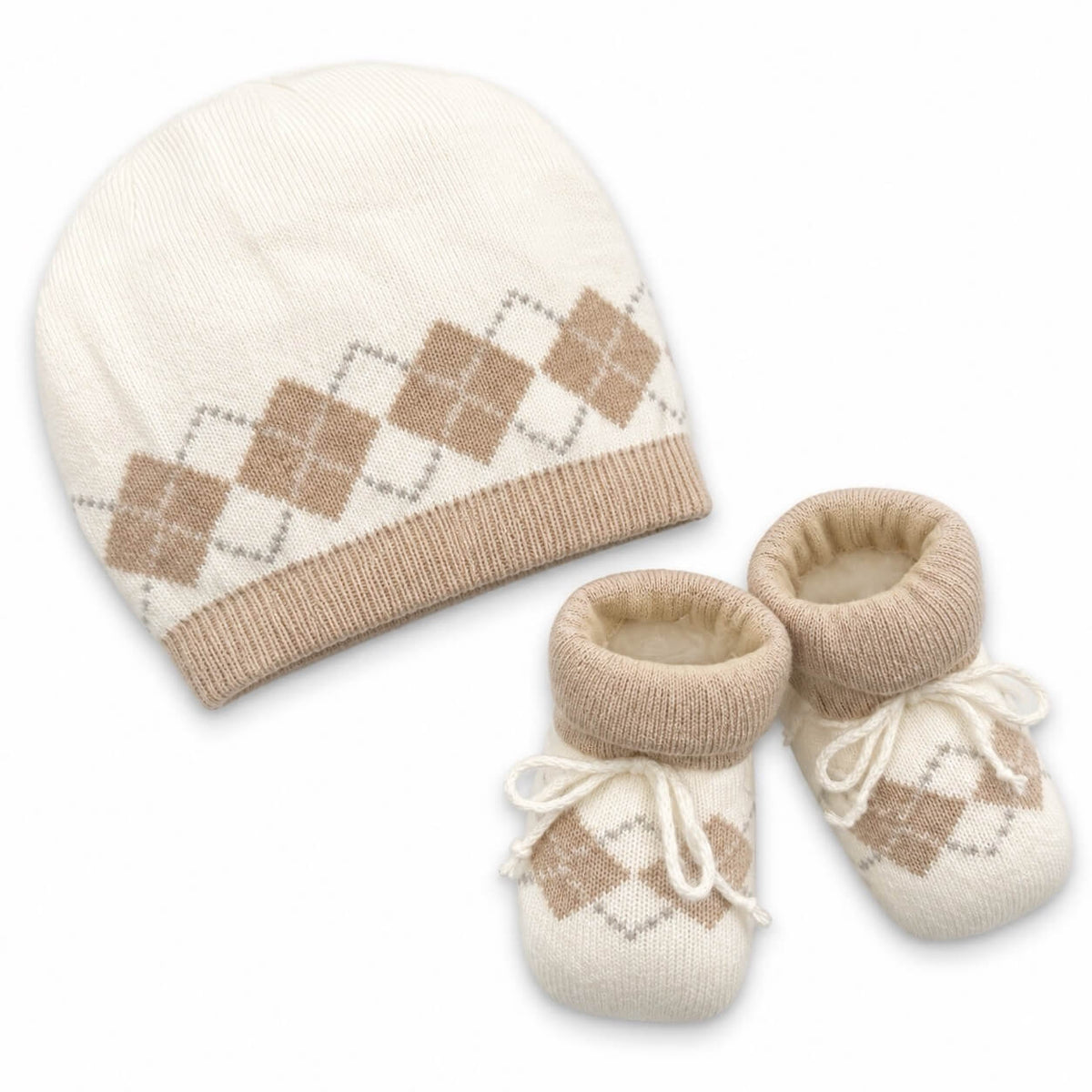Set Cappello + scarpe in Caldo Cotone 0/6 Mesi