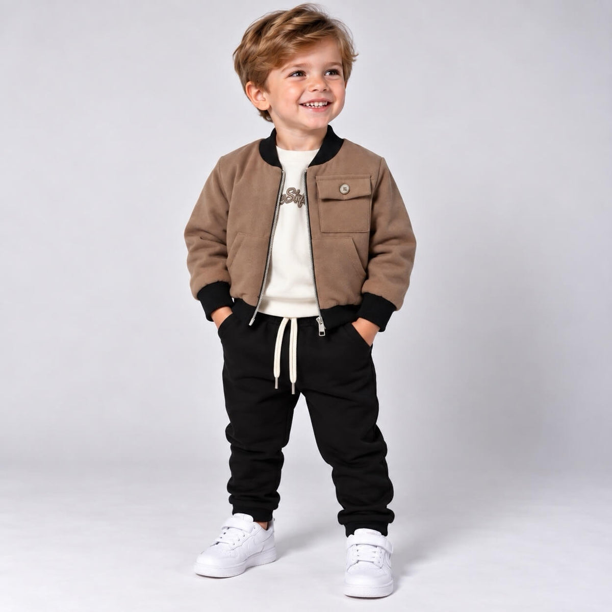 Completo neonato 3 Pezzi + Giubbbino Camosciato