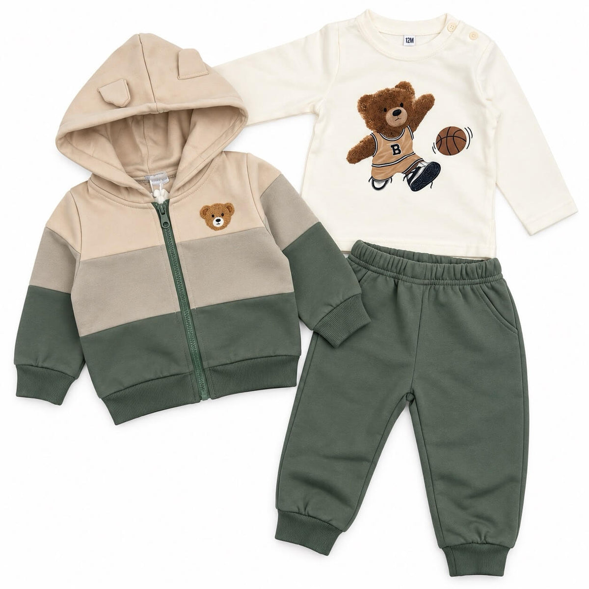 Tuta 3 Pezzi Felpata Neonato