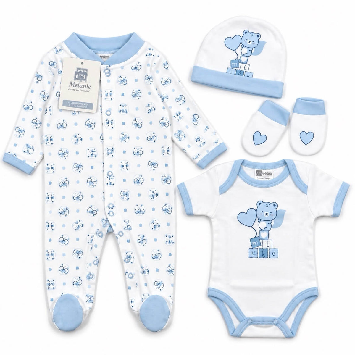 Set 4 pezzi in Caldo Cotone - Melanie