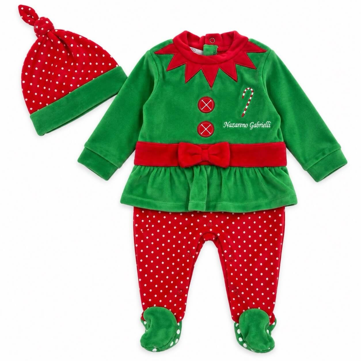 Weihnachtselfen-Baby-Mädchen-Chenille-Strampelanzug