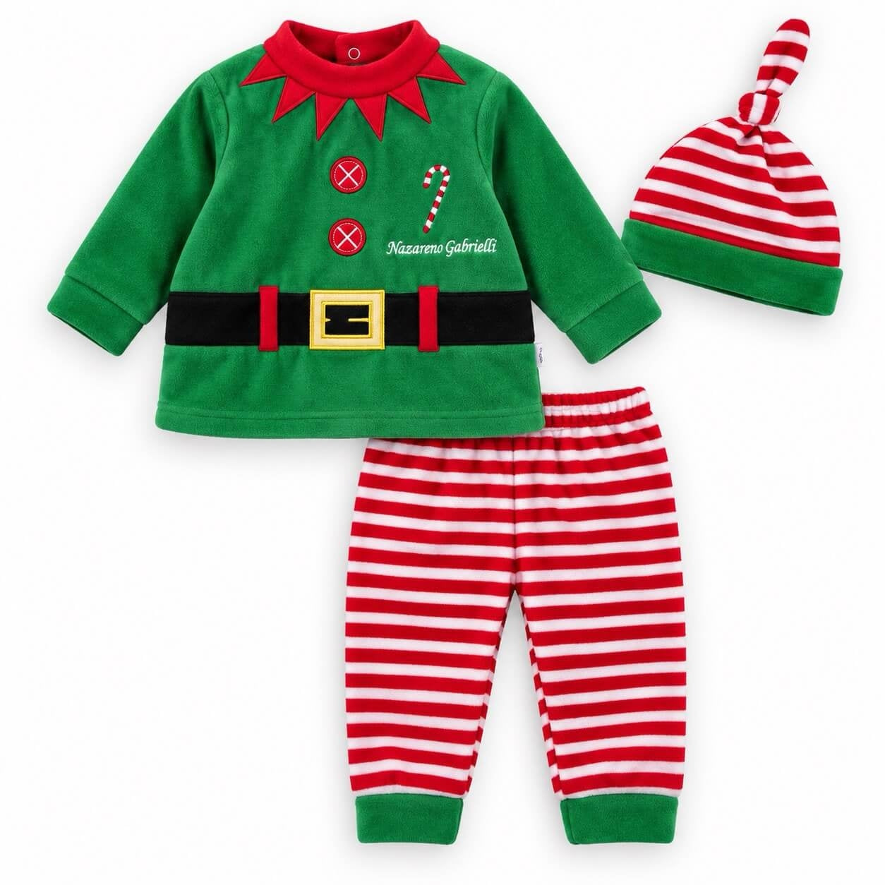 Weihnachtselfen-Baby-Chenille-Strampler