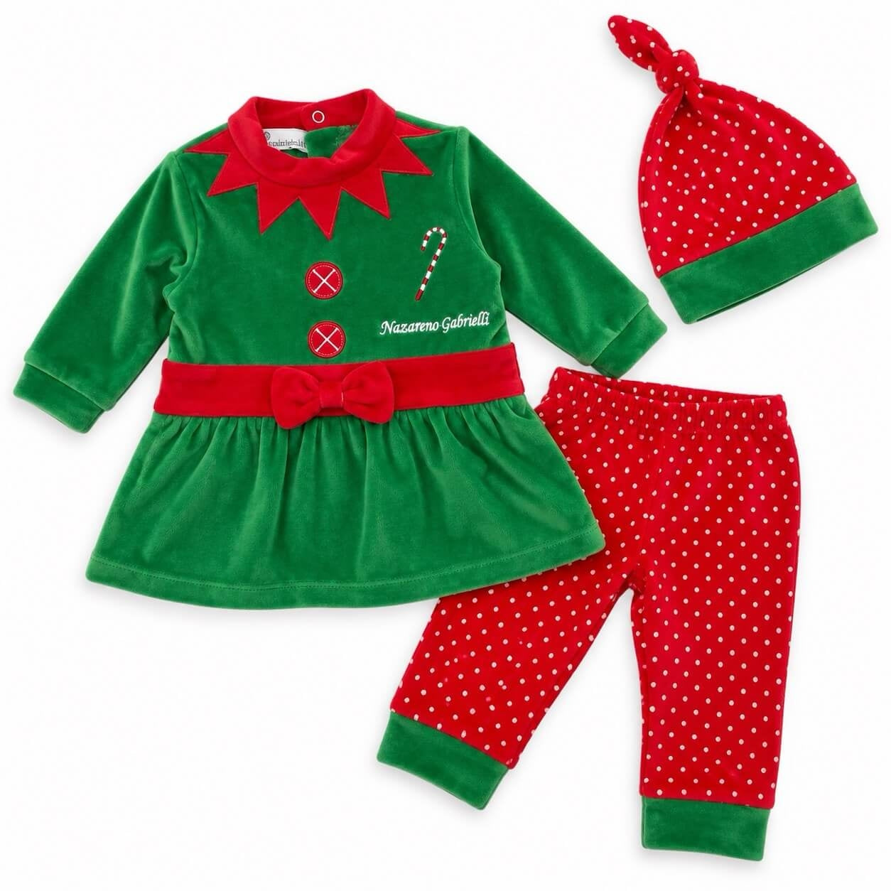 Weihnachtselfen-Baby-Mädchen-Chenille-Strampelanzug