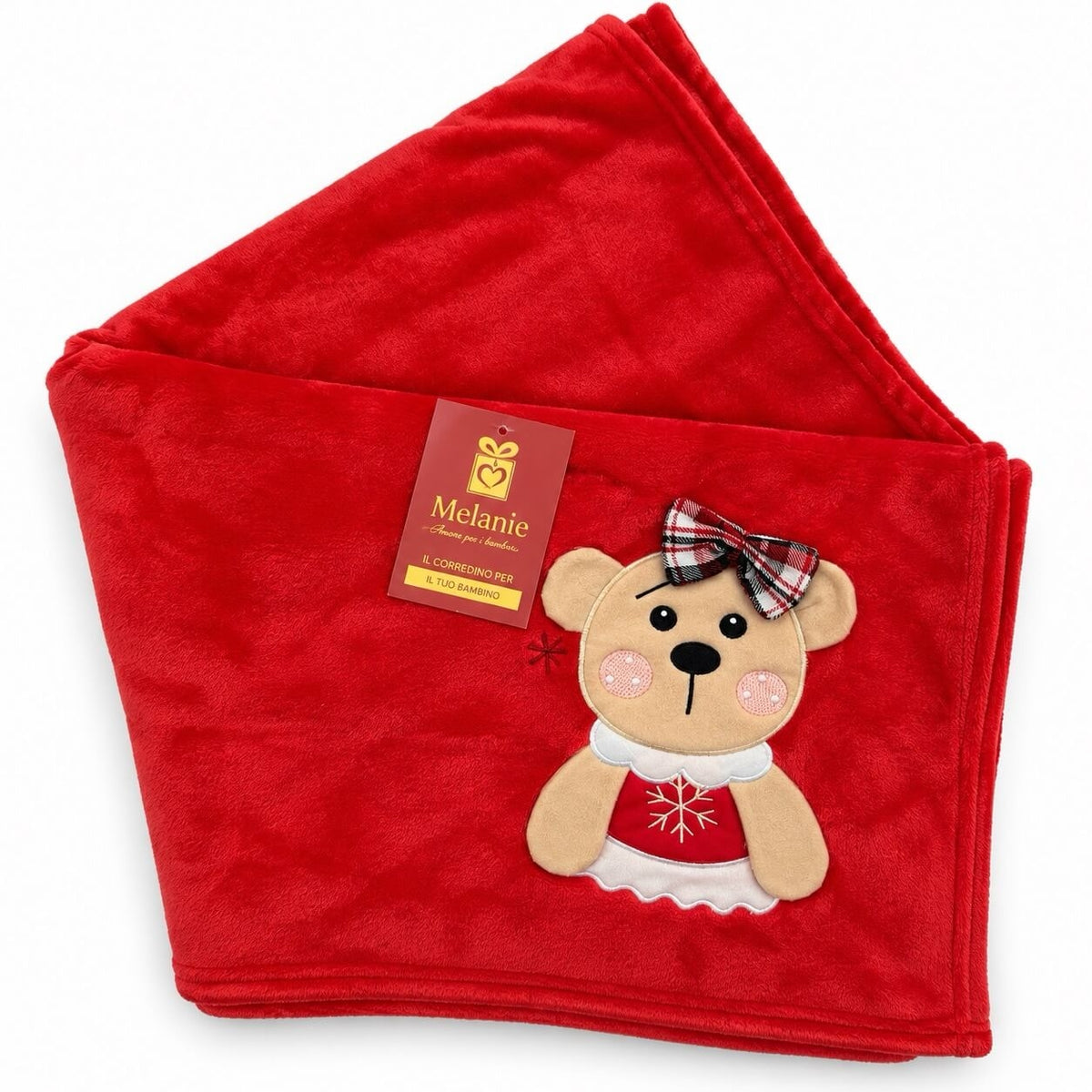 Coperta Rossa in Coral Per Lettino - Melanie
