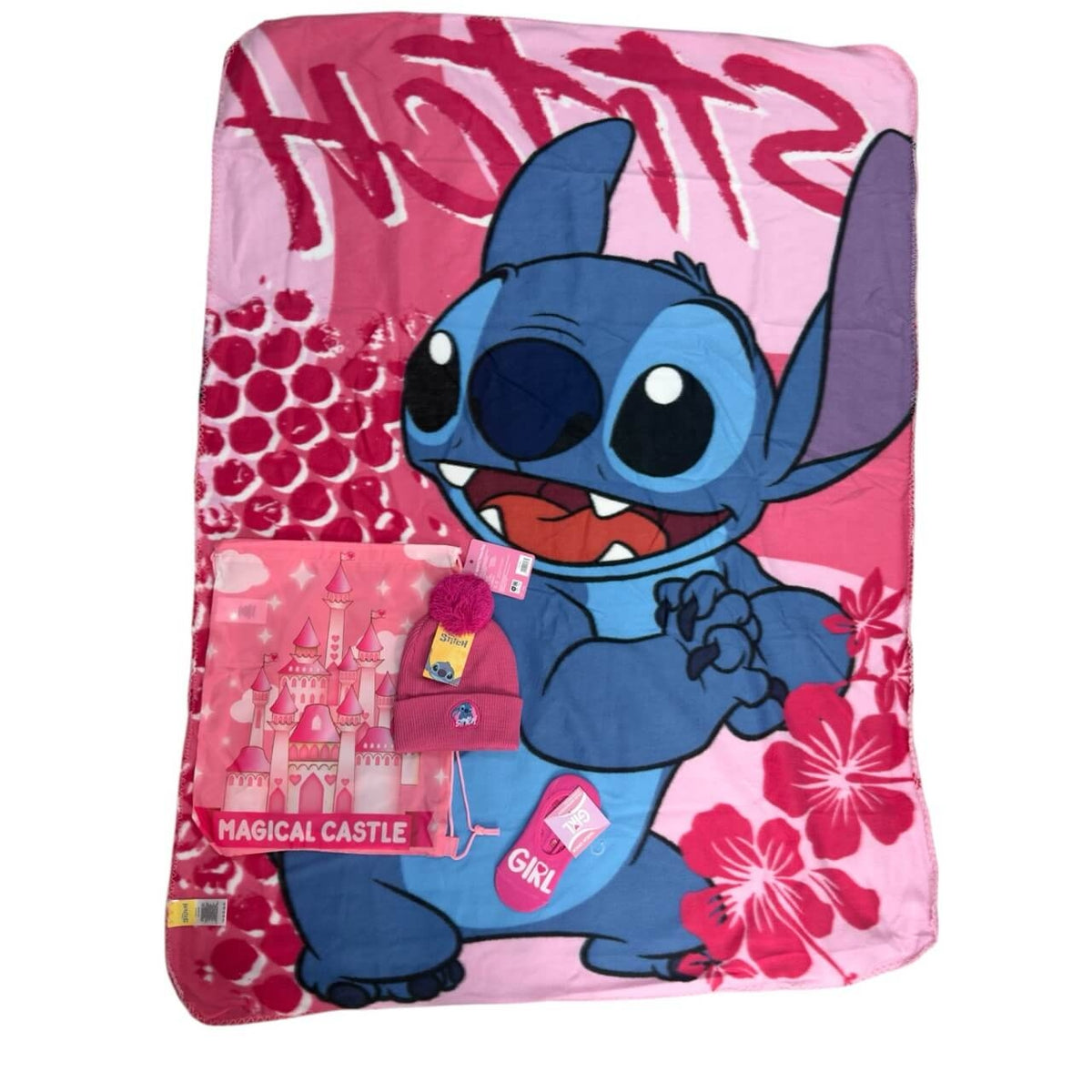 Set Regalo Stitch – Borsa, Plaid, Cappello e Calzini Antiscivolo