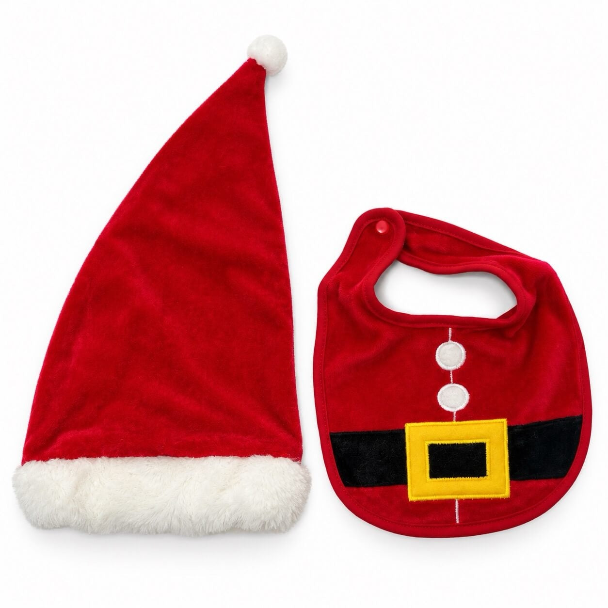 Weihnachts-Chenille-Mütze + Lätzchen
