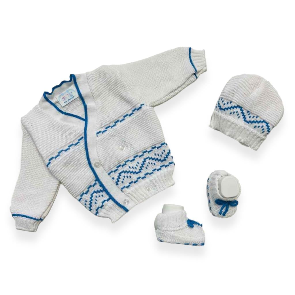 Set Golfino+Scarpette+Cappello in Cotone 0/6 Mesi - Mstore016