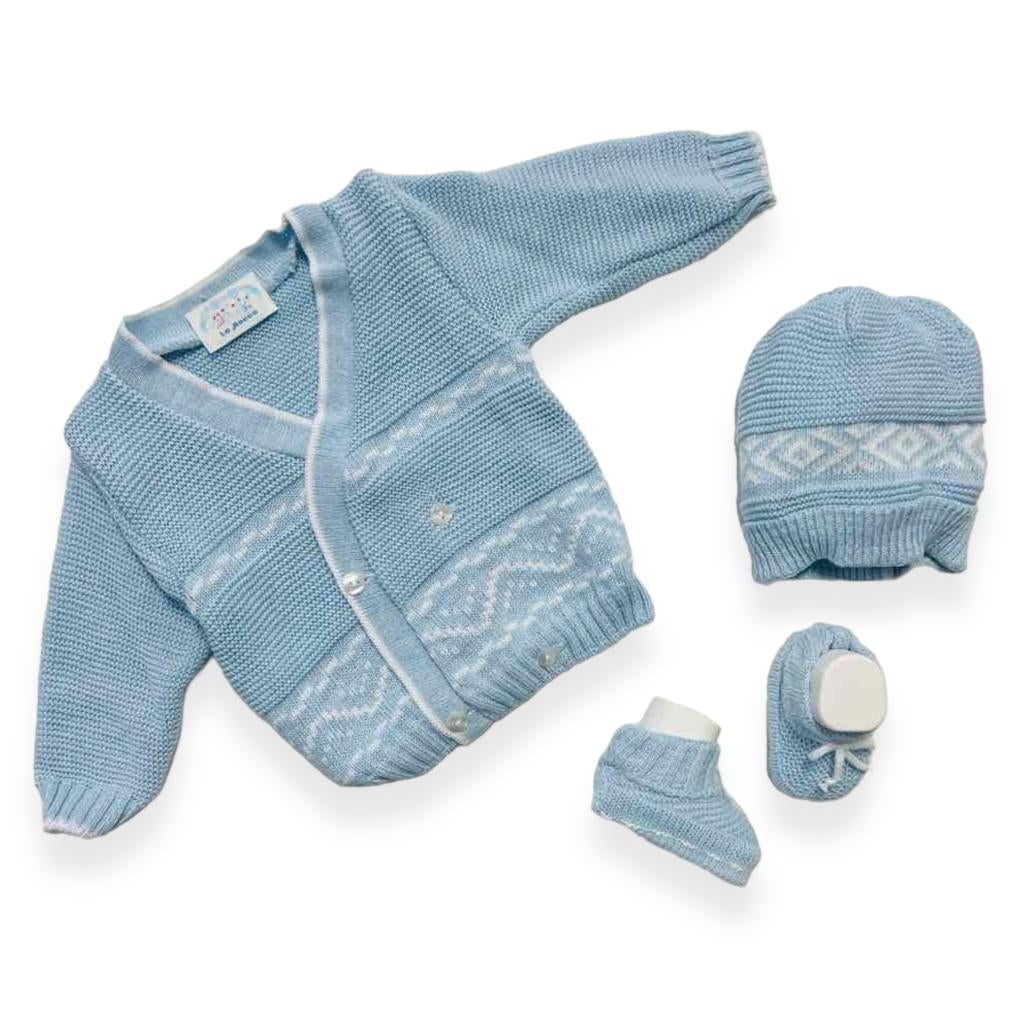 Set Golfino+Scarpette+Cappello in Cotone 0/6 Mesi - Mstore016