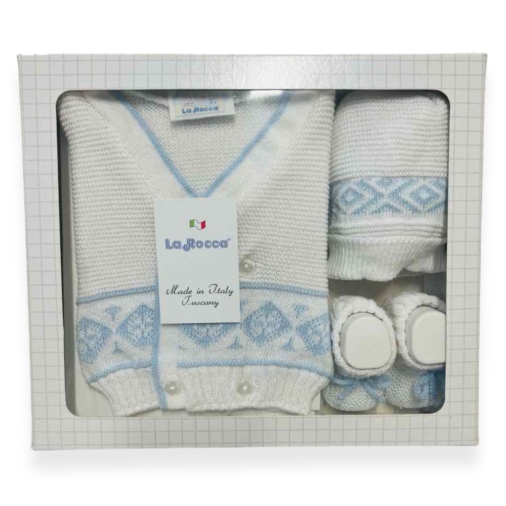 Set Golfino+Scarpette+Cappello in Cotone 0/6 Mesi - Mstore016